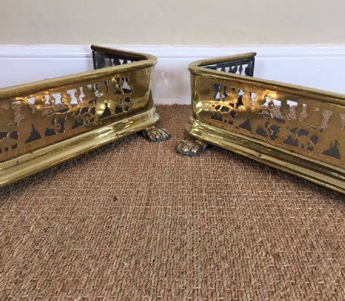 A Pair of Regency Brass and Iron Kerb Fenders Circa 1820