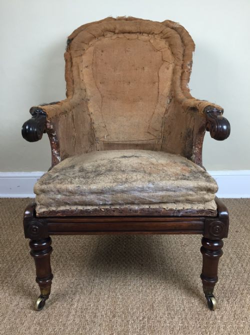 A William IV Rosewood Campaign Library Armchair C 1835