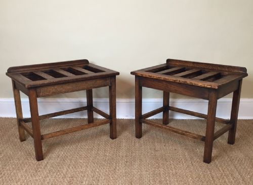 A Pair of Edwardian Oak Luggage Racks Circa 1910