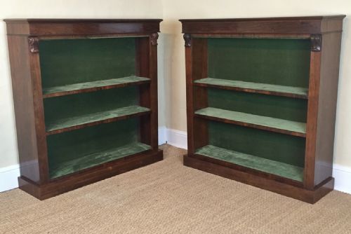 A Pair of Scottish Mid 19th Century Rosewood Library Book Cases Dated 1847 by James Muir of Edinburgh