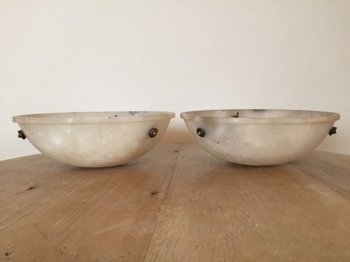 A Pair of Victorian Alabaster Dish Lights Circa 1900