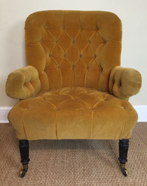 A Large George IV Ebonised Library Chair Circa 1830