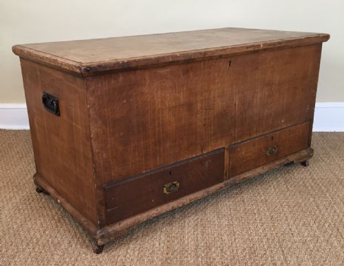 A Victorian Painted Pine Country House Coffer with the Original Decoration C 1880