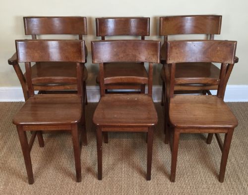 A Set of Six English Arts and Crafts's Sapele Wood Dining Chairs Circa 1910