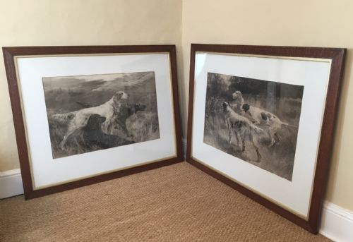 A Pair of Large Victorian Photogravures by Thomas Blinks Signed and Dated 1895