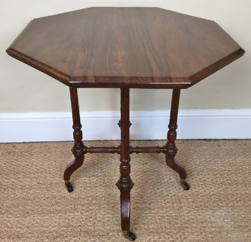 A Victorian Walnut Octagonal Table Circa 1880 Attributed to Gillows.