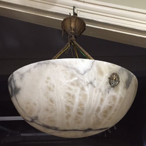 A Large Edwardian Alabaster Dish Light Circa 1900