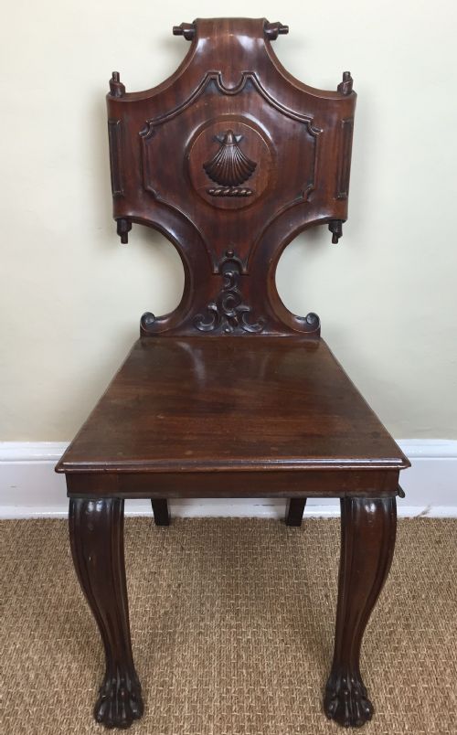 A William IV Irish Mahogany Hall Chair Circa 1835