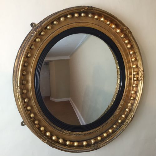 A Large Regency Gilt Convex Mirror Circa 1820