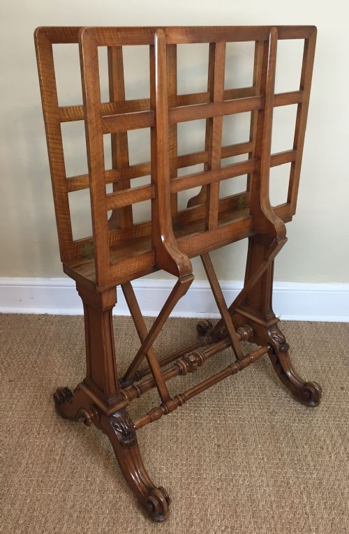 A Victorian Walnut Folio Stand London Circa 1860