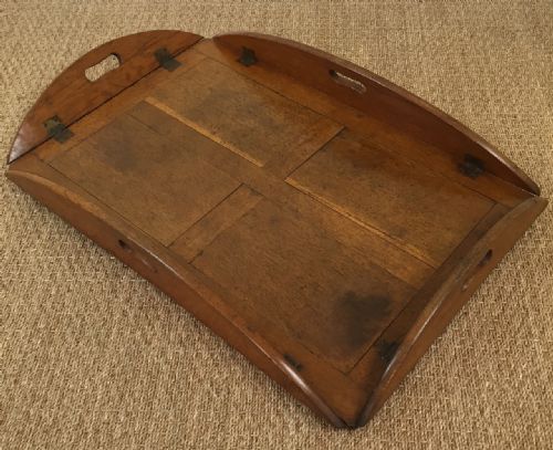 A Large Victorian Oak Country House Folding Butlers Tray C 1860