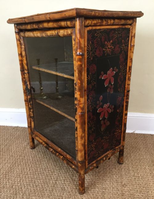 A Late 19th Century French Bamboo and Lacquer Side Cabinet