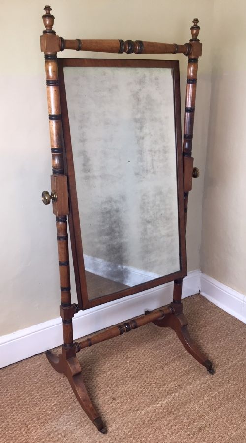 A Regency Mahogany Cheval Mirror Circa 1820