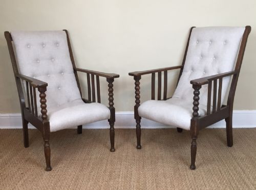 A Pair of Arts and Crafts Oak Chairs Circa 1910