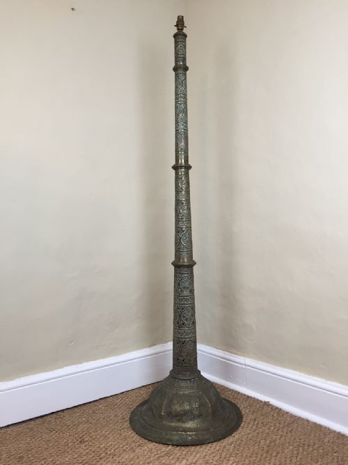 An Indian Brass Standard Lamp Circa 1910
