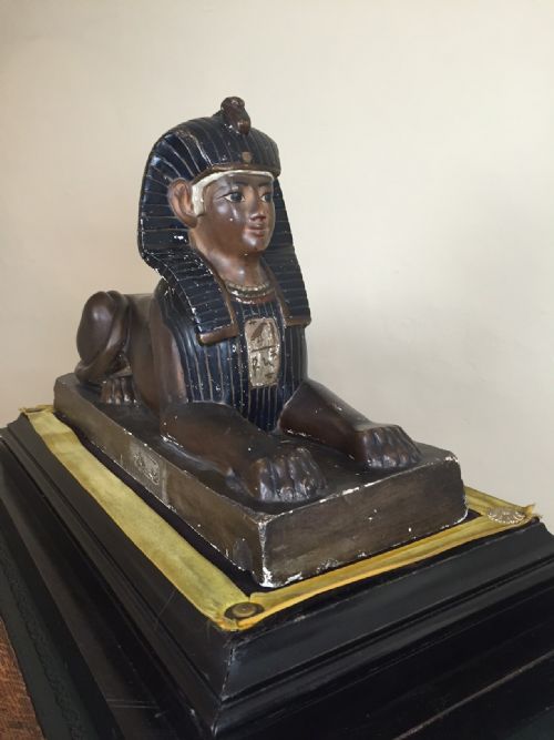 A Large Late 19th Century German Plaster Library Model of a Sphinx