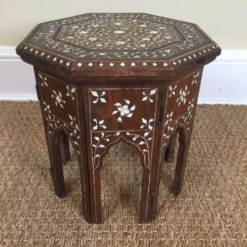 A Small Hoshiapur Bone Inlaid Table Northern India Circa 1890