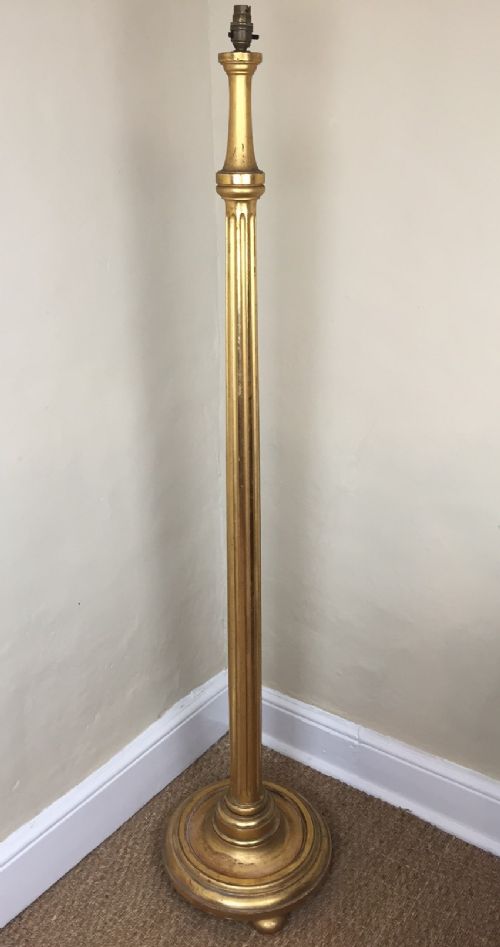 An Edwardian Gilt Wood Standard Lamp Circa 1910