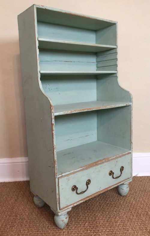 A Regency Painted Pine Waterfall Bookcase Circa 1820