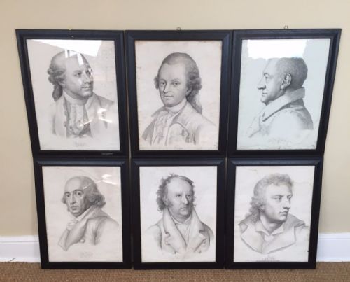 A Set of 6 Early 19th Century German Black and White Engravings
