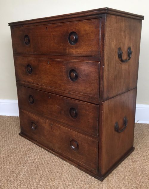 A Rare Small George IV Padouk Naval Chest C 1830