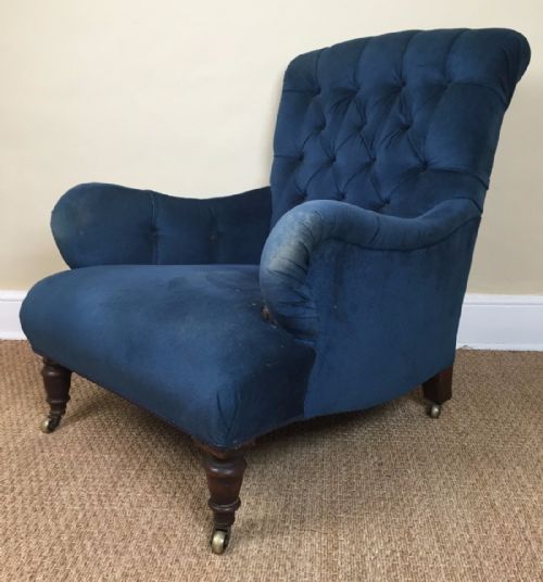 A Late Victorian Mahogany Howard Style Bridgewater Armchair Circa 1890