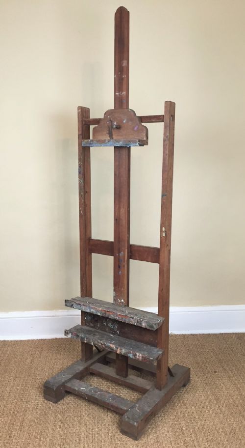 An Edwardian Teak Artists Easel C 1900 and Accompanying Palette