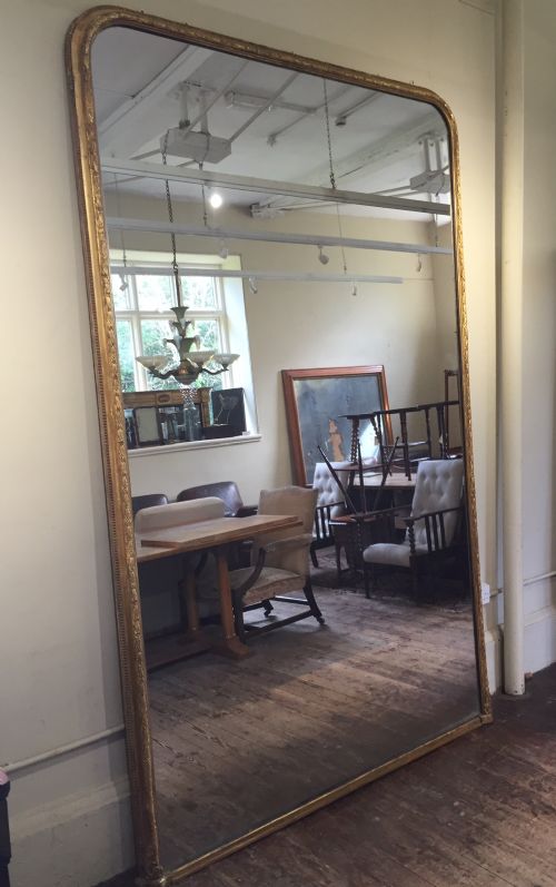A Monumental English Gilt Wood Wall Mirror Circa 1860