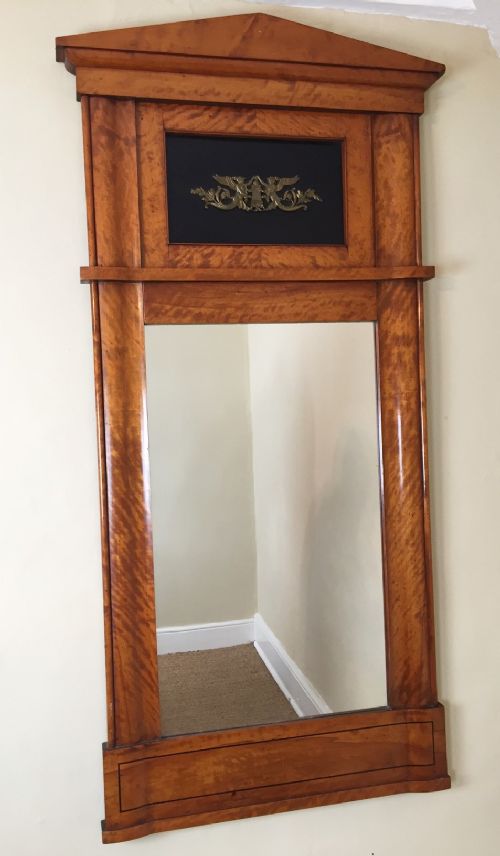 An Early 19th Century Swedish Birch Wood Pier Mirror