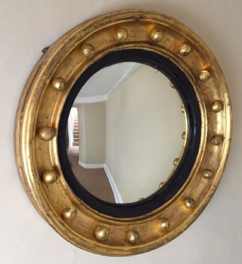 A Small Regency Water Gilt Convex Mirror Circa 1820