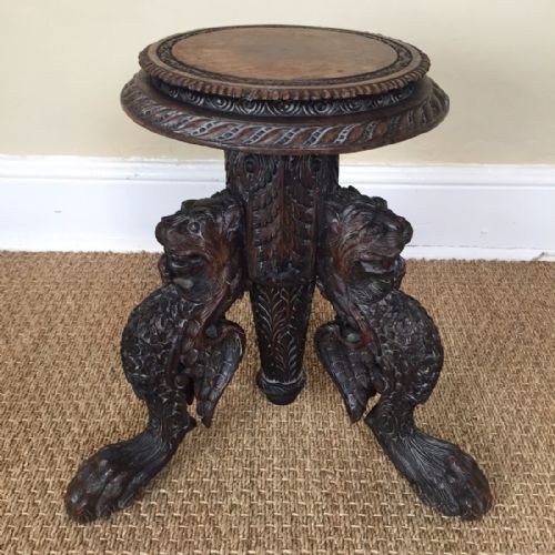An Anglo Indian Carved Hardwood Stand. Bombay Presidency Circa 1860