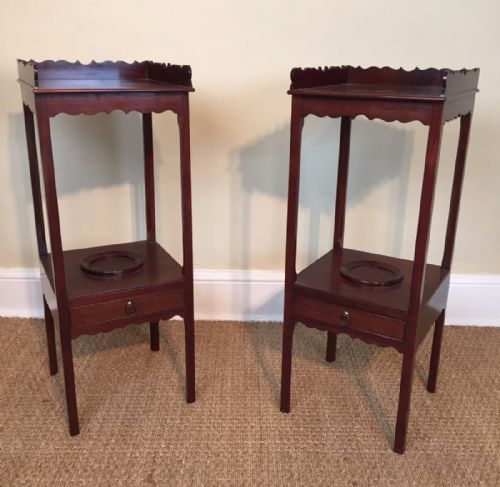 A Pair of George 111 Mahogany Bedside Tables Circa 1790 ( One an Early 20th C Copy )