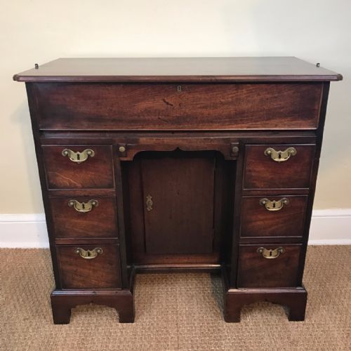 An Unusual George 11 Mahogany Secretaire Kneehole Desk Circa 1745