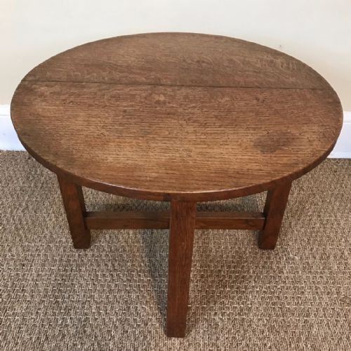 A Cotswold School Oak Circular Coffee Table Circa 1925