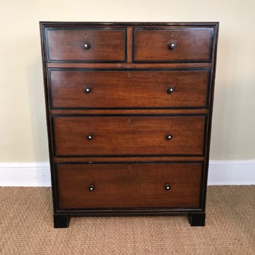 An Art Deco Mahogany and Ebonised Chest of Drawers Circa 1930