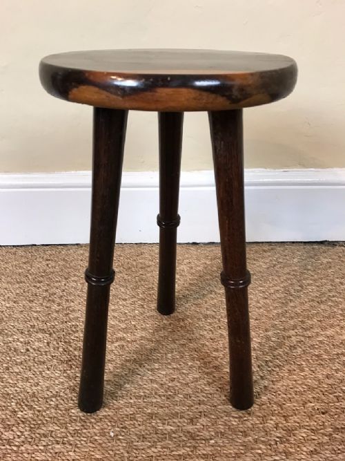An Unusual Lignum Vitae Small 3 Legged Table Circa 1900.