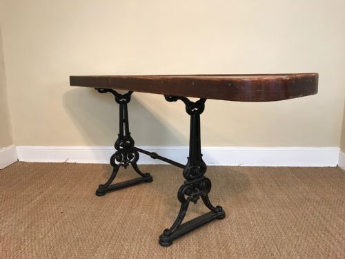 A Mid 19th C Elm and Cast Iron Tavern Table Circa 1870