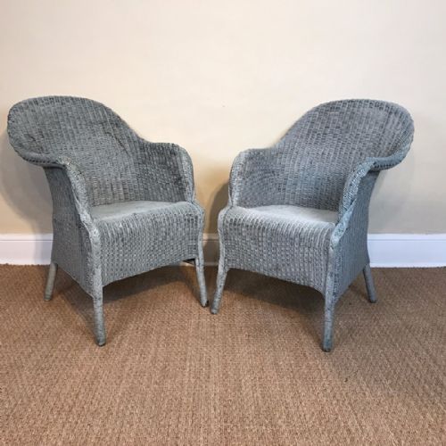 A Large Pair of Lloyd Loom Chairs Circa 1930 by Lusty