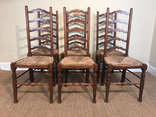A Set of Six Arts and Crafts Oak Dining Chairs Circa 1910