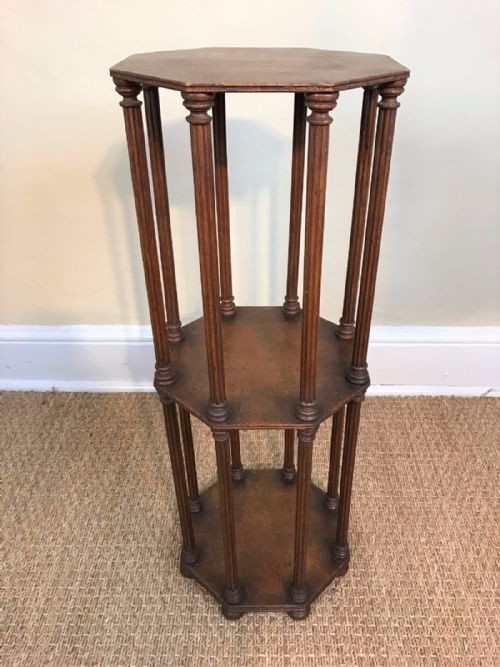 An Arts and Crafts Oak 3 Tier Octagonal Stand Circa 1910.