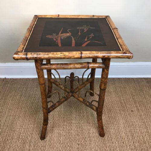 A Late 19th Century Bamboo and Lacquer Side Table Circa 1900