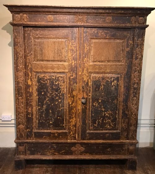 A Late 18th Century Swedish Painted Pine Armoire C 1790