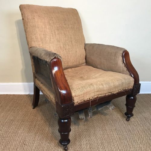 An Enormous William IV Mahogany Library Chair Circa 1835