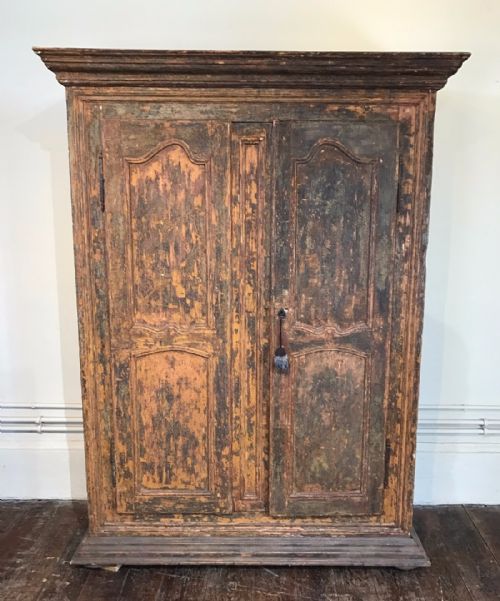 A Late 18th Century Painted Alsace Cupboard Circa 1800