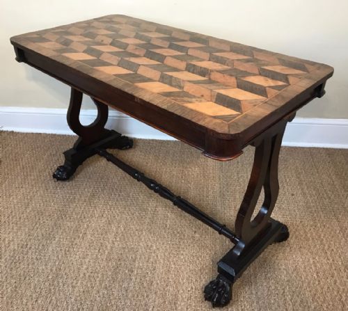 A Victorian Parquetry Writing Table Circa 1860