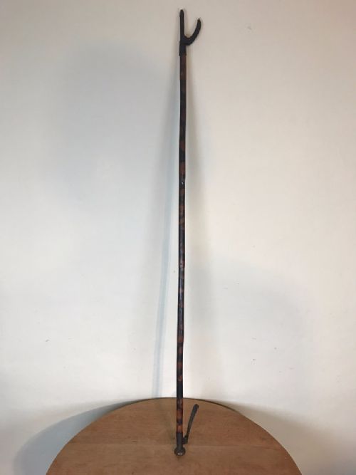 An Unusual Mid 19th C Simulated Bamboo Iron and Brass Book Carrier.