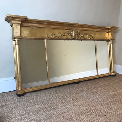 A Large Late Regency Gilt Over Mantle Mirror Circa 1830