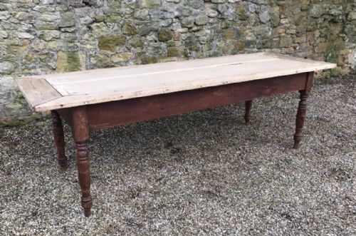 A Victorian Pine Kitchen Table Circa 1880 with Two Plank Cleated Top 

Size:
