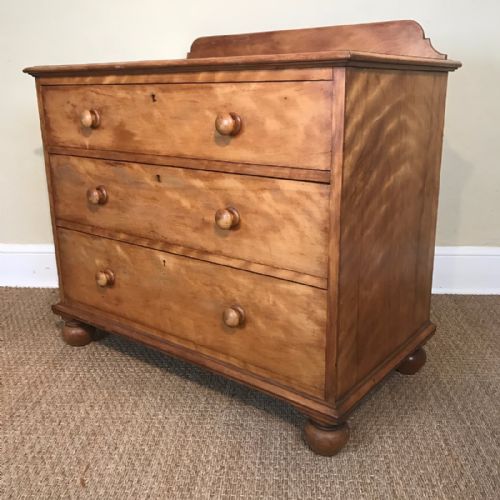 A Victorian Birch Wood Small Chest of Drawers Circa 1880