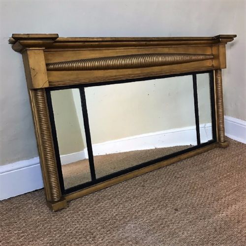 A Late Regency Irish Gilt Triple Plate Over Mantel Mirror Circa 1830